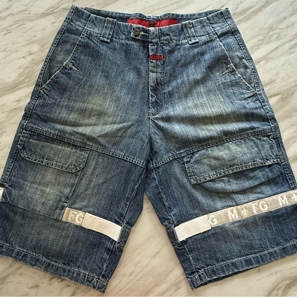 Marithe Francois Girbaud Medium Wash Cargo Shorts